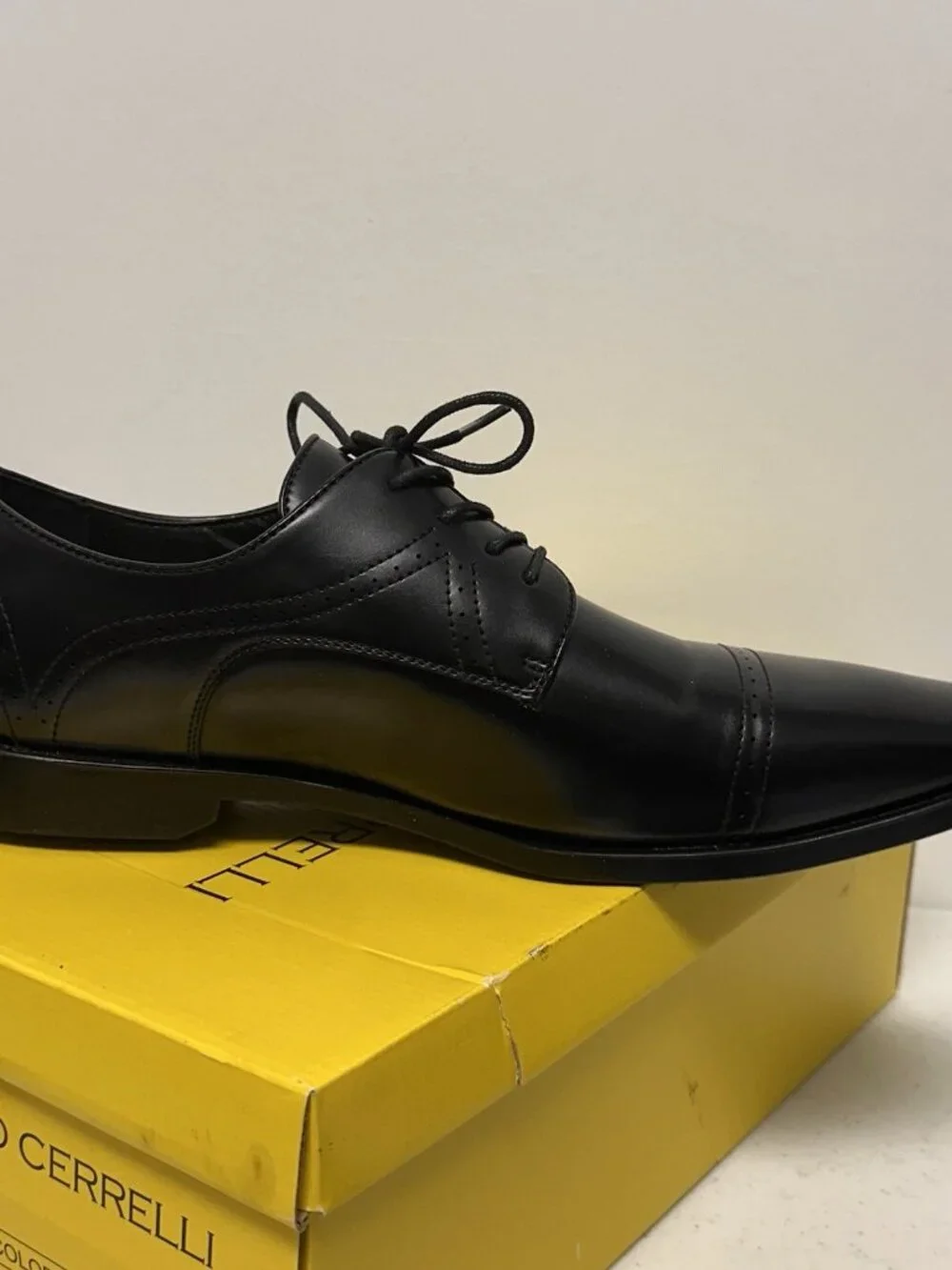 Antonio Cerrelli Black Oxford Dress Shoes Mens Size 13 Lace Up Faux Leather